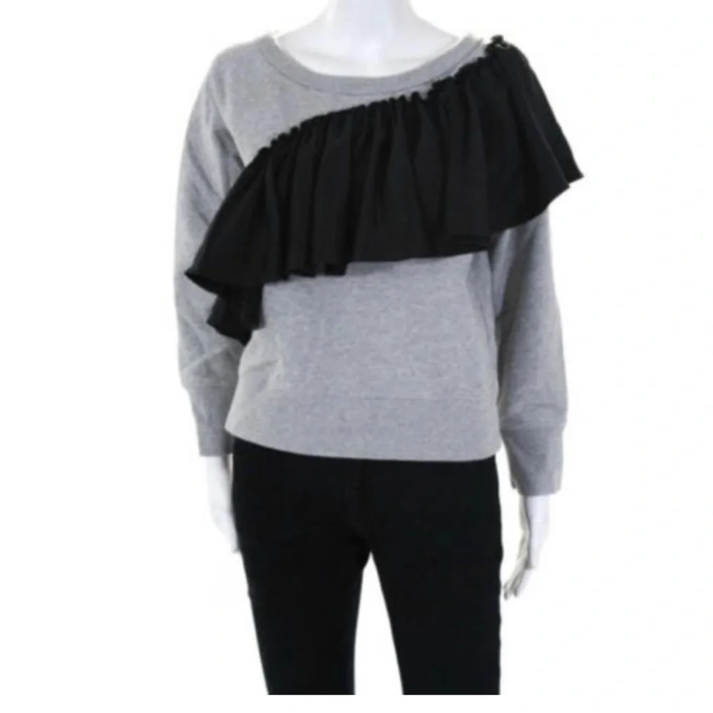 J.Crew | Asymetrical Ruffle Scoop Neck Sweater small